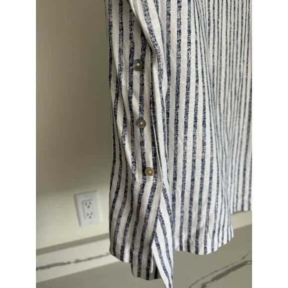 Insight Women's Button Side Top Blouse Blue Stripes Size‎ Medium/Large Flowy - Picture 5 of 11